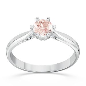 Pierścionek z białego złota z morganitem AP-6640B