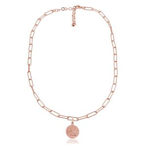 Naszyjnik Antique II z monetą - rose gold