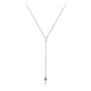 Naszyjnik srebrny Hariet z kulką i krawatką