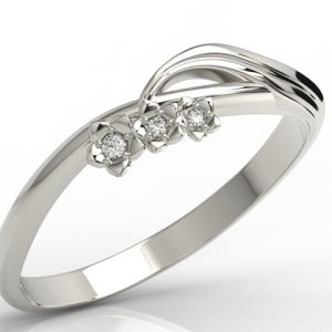 Pierścionek z białego złota z diamentami AP-58B