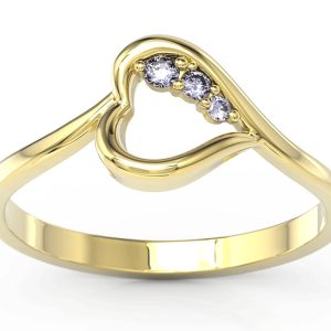 Pierścionek z żółtego złota z szafirami BP-82Z