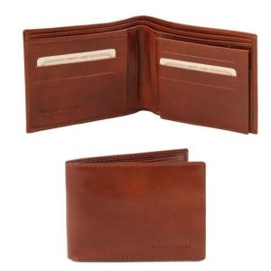 Tuscany Leather Ekskluzywny portfel męski skórzany - 3-krotnie składany , kolor brązowy TL140817