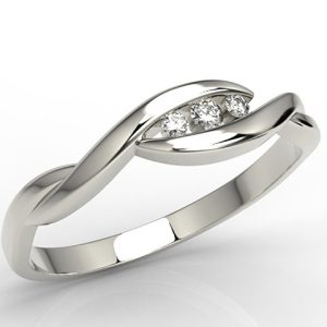 Pierścionek z białego złota z brylantami AP-4304B