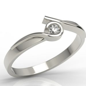 Pierścionek z białego złota z brylantem 0,08 ct model AP-3208B