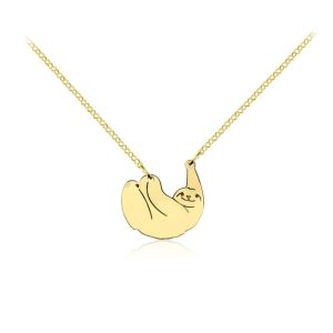 Naszyjnik Leniwiec - 24k złocenie - grawer