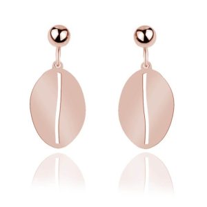Złote Kolczyki Ziarno Kawy - rose gold