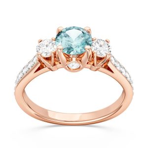 Pierścionek z różowego złota z topazem i brylantami CP-31P