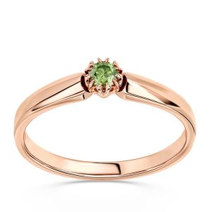 Pierścionek zaręczynowy z różowego złota z oliwinem BP-2110P