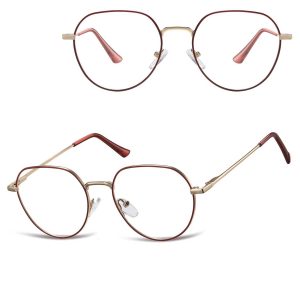 Okulary zerówki lenonki oprawki korekcyjne medium M294C bordowo/złote