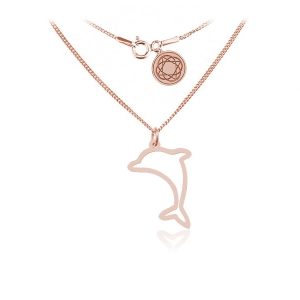 Srebrny naszyjnik Delfinek - rose gold