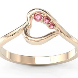 Pierścionek z różowego złota z rubinami BP-82P