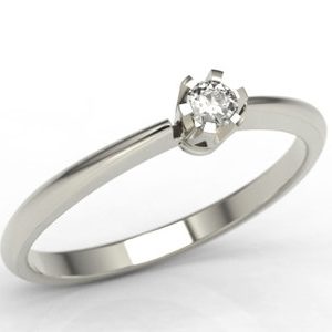 Pierścionek zaręczynowy z białego złota z brylantem JP-2504B