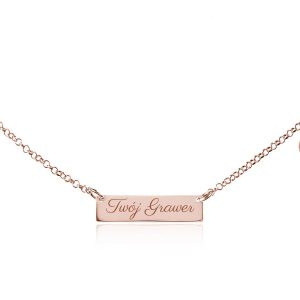 Srebrny Naszyjnik Lilly z Sercem i Grawerem - Srebro 925, rose gold