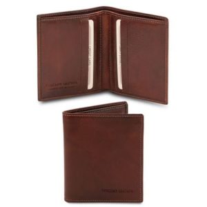 Tuscany Leather - 2 krotnie składany skórzany portfel męski, kolor brąz TL142064
