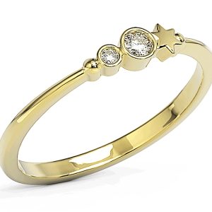 Pierścionek z żółtego złota z cyrkoniami Swarovski BP-6707Z-C