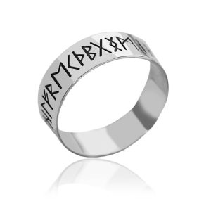 Obrączka srebrna Runy