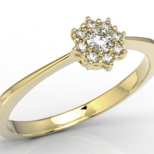 Pierścionek z żółtego złota z cyrkoniami JP-49Z
