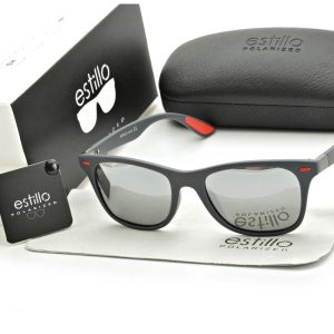 Szare okulary męskie przeciwsłoneczne polaryzacyjne lustrzane EST-405