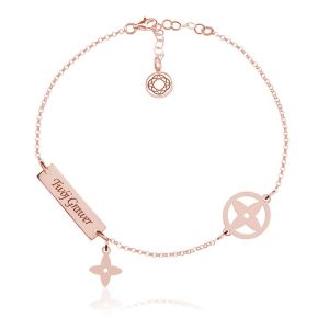 Srebrna bransoletka Joyfull - rose gold - grawer