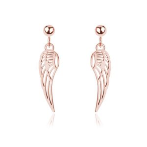 Kolczyki Wera - ażurowe skrzydła - rose gold