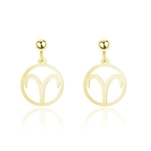 Srebrne kolczyki Znaki Zodiaku - 24k złocenie