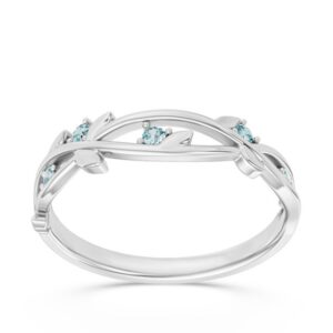 Pierścionek z białego złota z topazami CP-61B