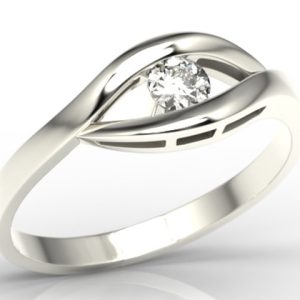 Pierścionek zaręczynowy z białego złota z diamentem LP-9920B