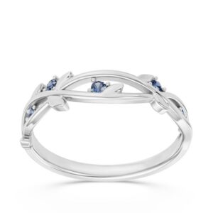 Pierścionek z białego złota z topazami London Blue CP-61B