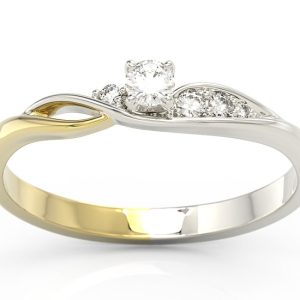 Pierścionek z białego i żółtego złota z brylantami BP-7810BZ