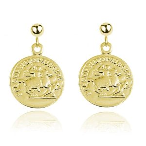 Kolczyki Antique z monetą - 24k złocenie