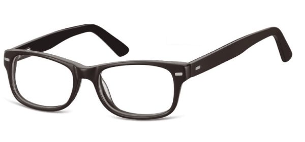 Okulary dziecięce zerówki Nerdy AK49G czarne