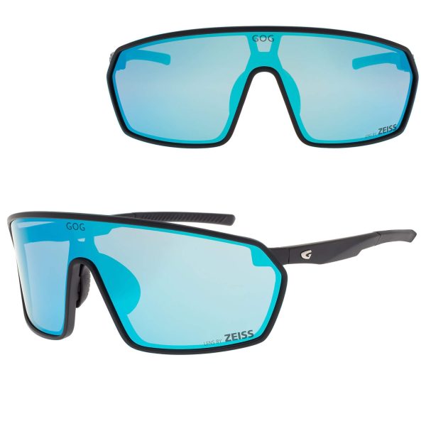 Okulary przeciwsłoneczne sportowe LENS BY ZEISS - GOG E610-1 czarny/niebieski