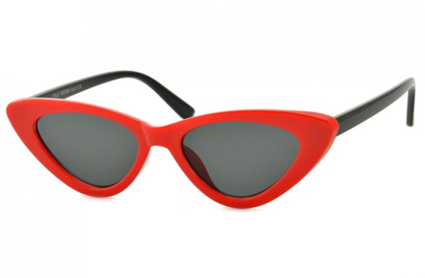Okulary Kocie Oczy przeciwsłoneczne damskie czerwono-czarne okulary F-291K