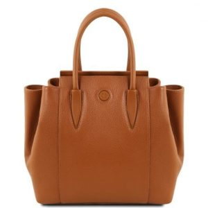 Tuscany Leather Tulipan - skórzana torebka , kolor cognac TL141727