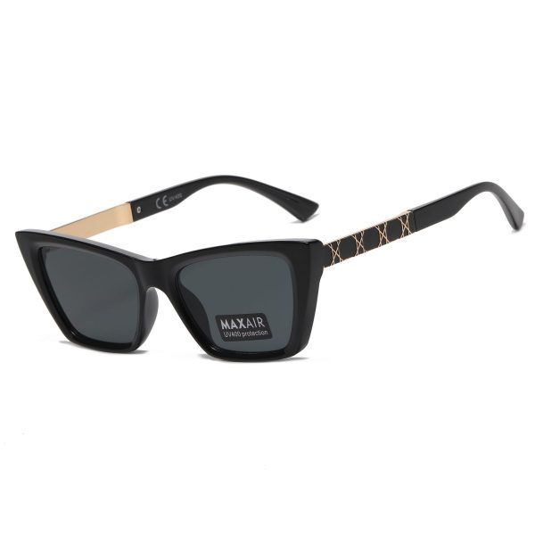 Damskie okulary przeciwsłoneczne kocie z filtrem UV400 ST-MAX10 czarny