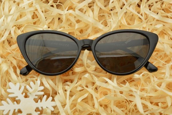 Kocie Oczy czarne przeciwsłoneczne okulary damskie z polaryzacją POL-201