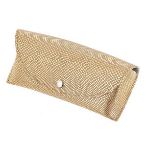 Etui na okulary imitacja skóry węża ET-129A złote