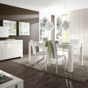 Stół do jadalni biały połysk 180 x 90 cm Amaretto