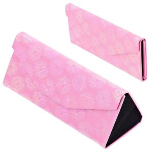 Etui na okulary składane w trójkąt ET-133C jasny róż