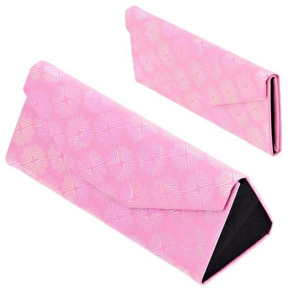 Etui na okulary składane w trójkąt ET-133C jasny róż