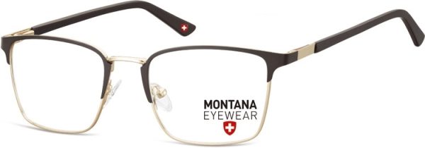 Okulary oprawki prostokątne optyczne Montana MM602B złoto-czarne