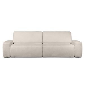 Sofa rozkładana Bouli z pojemnikiem beżowa boucle
