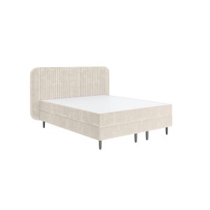 Łóżko kontynentalne Swift 140/160/180x200 cm, jasnobeżowe, welurowe