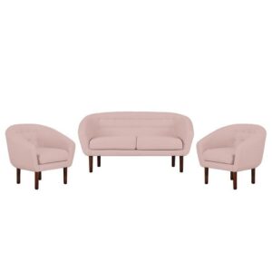 Fotel kubełkowy tapicerowany różowy Tana