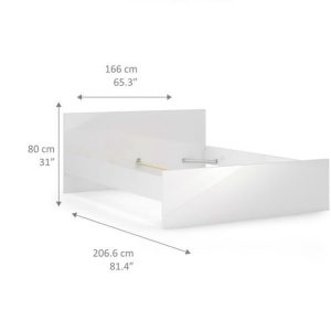 Łóżko dwuosobowe białe 160x200 cm Naia