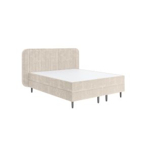 Łóżko kontynentalne Swift 140/160/180x200 cm, beżowe, welurowe