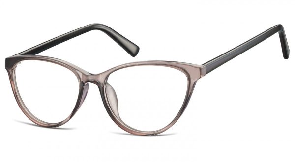 Oprawki korekcyjne okulary Kocie Oczy zerówki Sunoptic CP127D jasnoszare