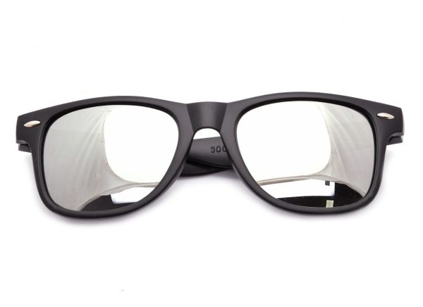 Okulary Lustrzanki Czarne nerdy matowe DR-3129-C10