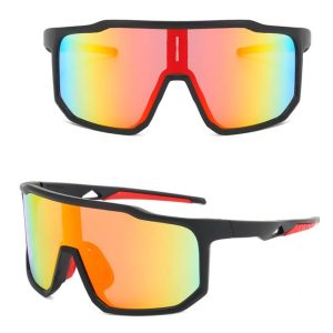 Sportowe okulary przeciwsłoneczne lustrzane STS-02E czarny/czerwony