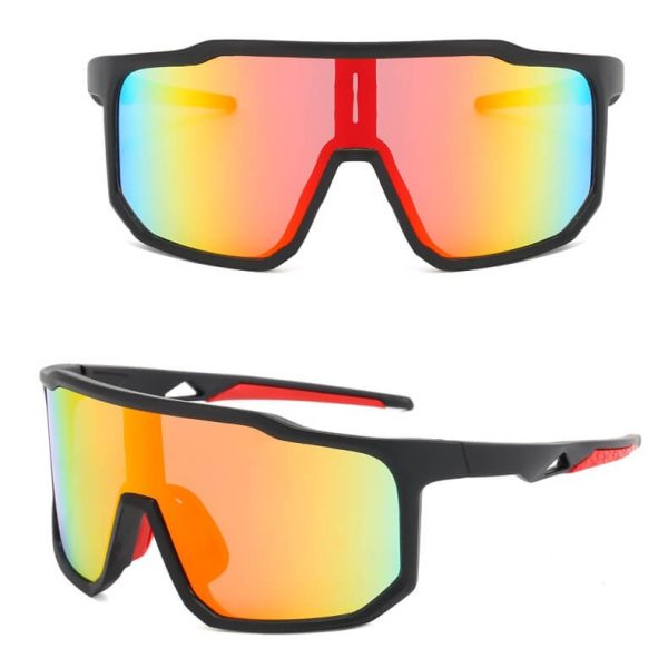 Sportowe okulary przeciwsłoneczne lustrzane STS-02E czarny/czerwony